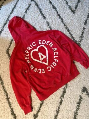 Aelfric Eden Bright Red Pullover Hoodie size large
